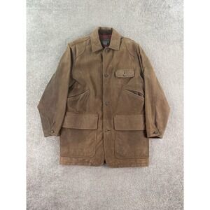 Vintage Banana Republic Jacket Men Small Brown Suede Brushed Hunters Chore Coat